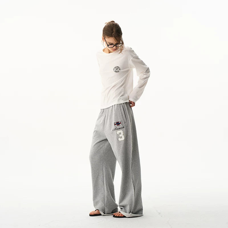 Multi-Color Embroidered Raw-Edge Sweatpants