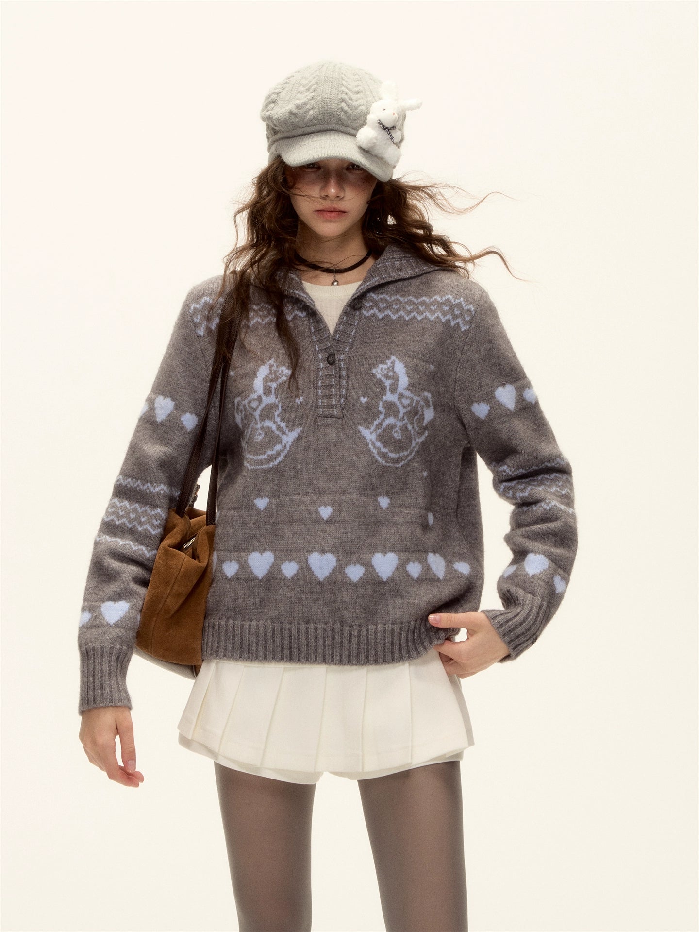 Pony Jacquard Knit Pullover