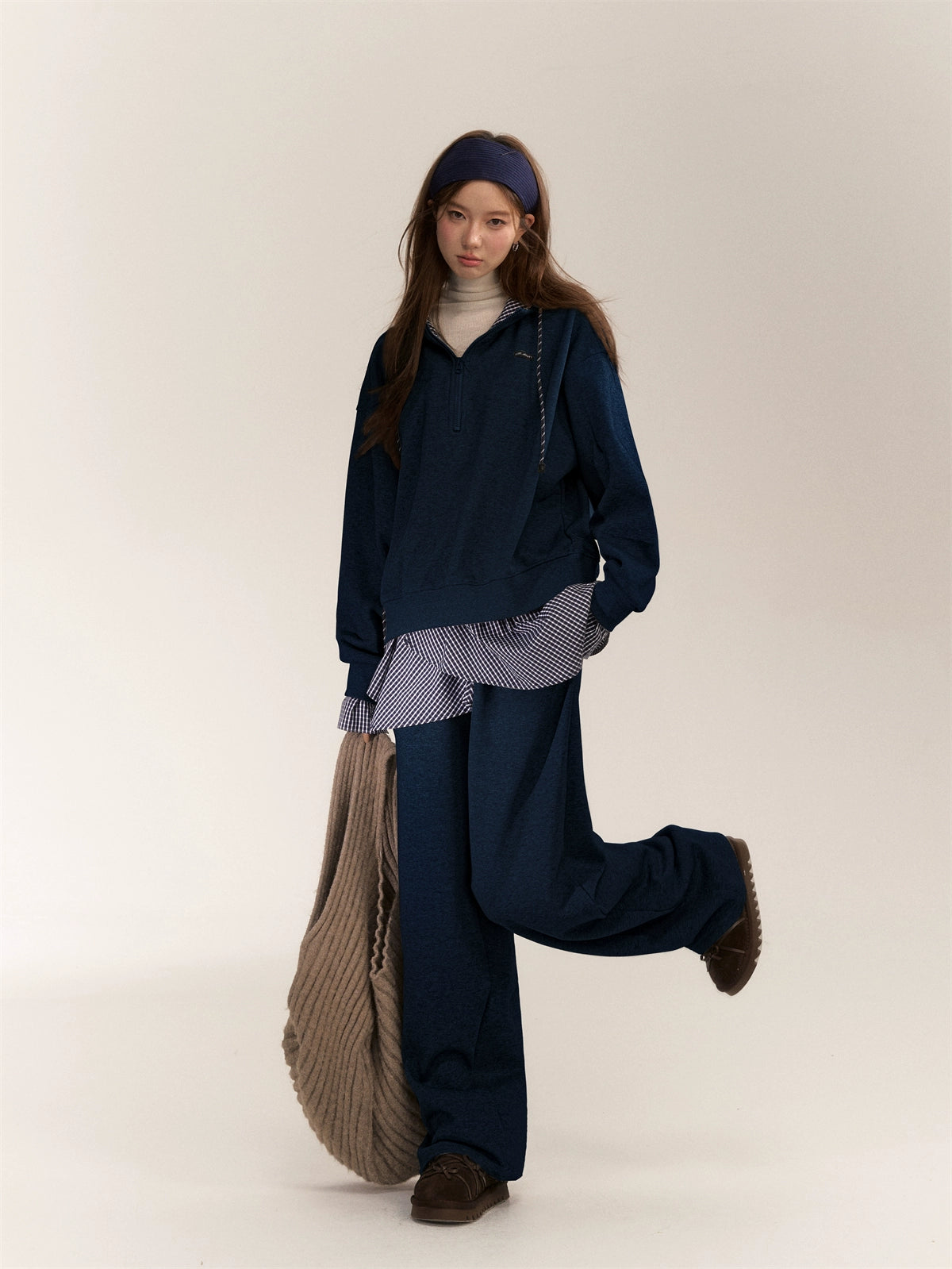 American College Style Plaid Hoodie - CHINASQUAD