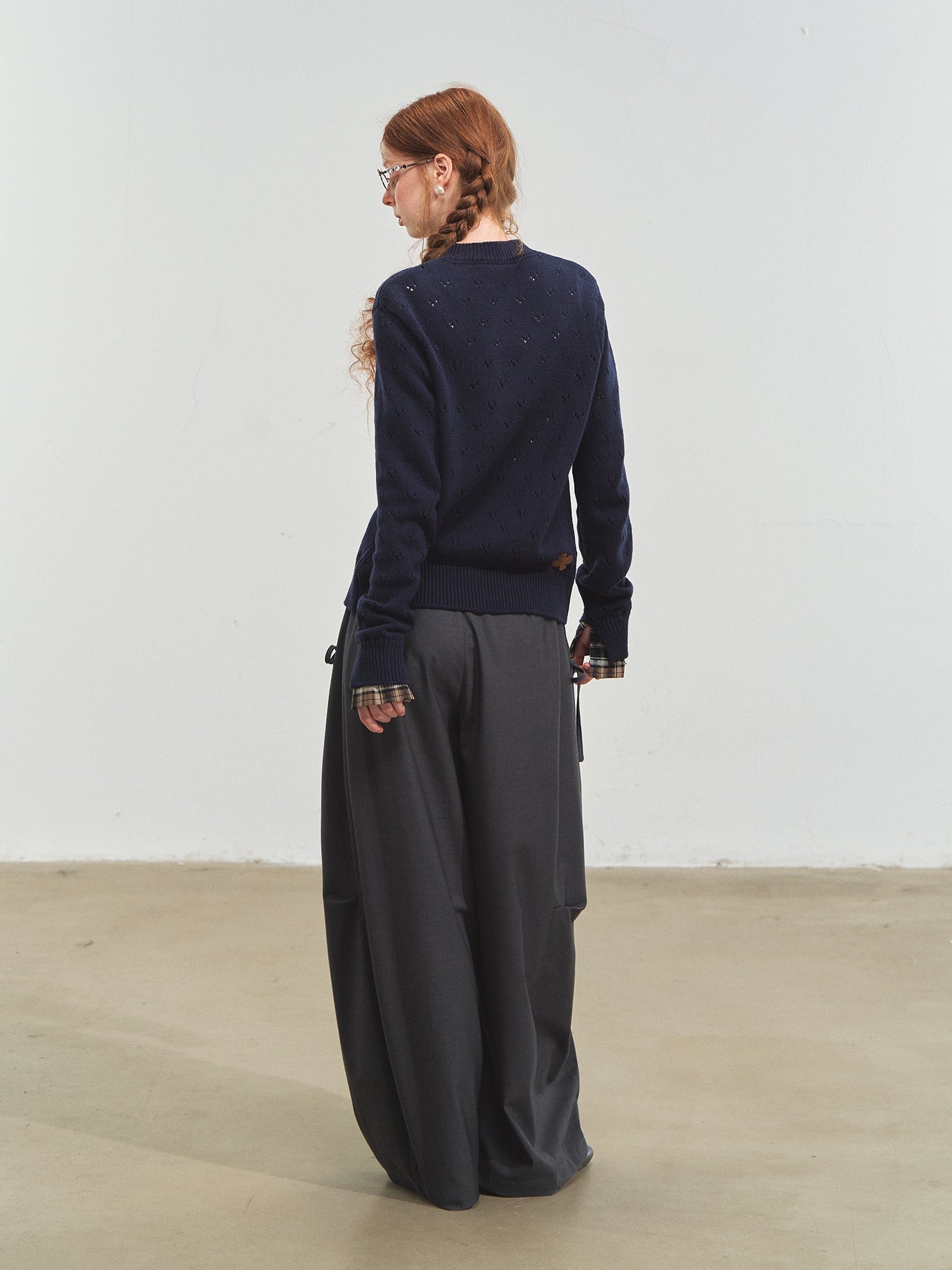 Vintage Plaid Tie-Front Cardigan - CHINASQUAD