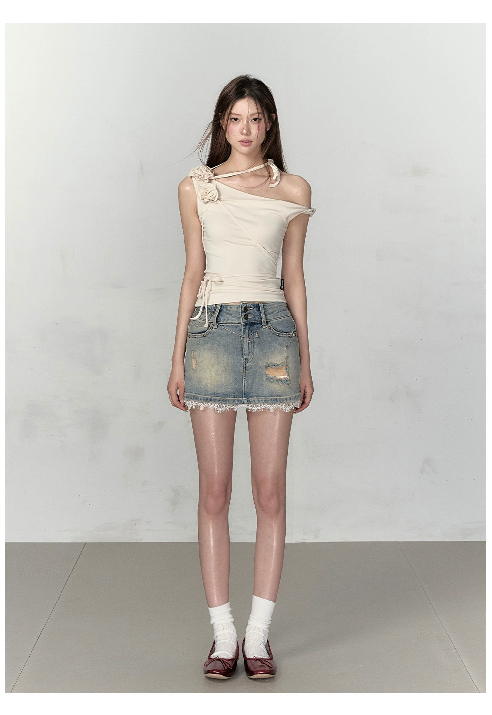 Apricot & Ombre Khaki Rose Camisole Top - CHINASQUAD