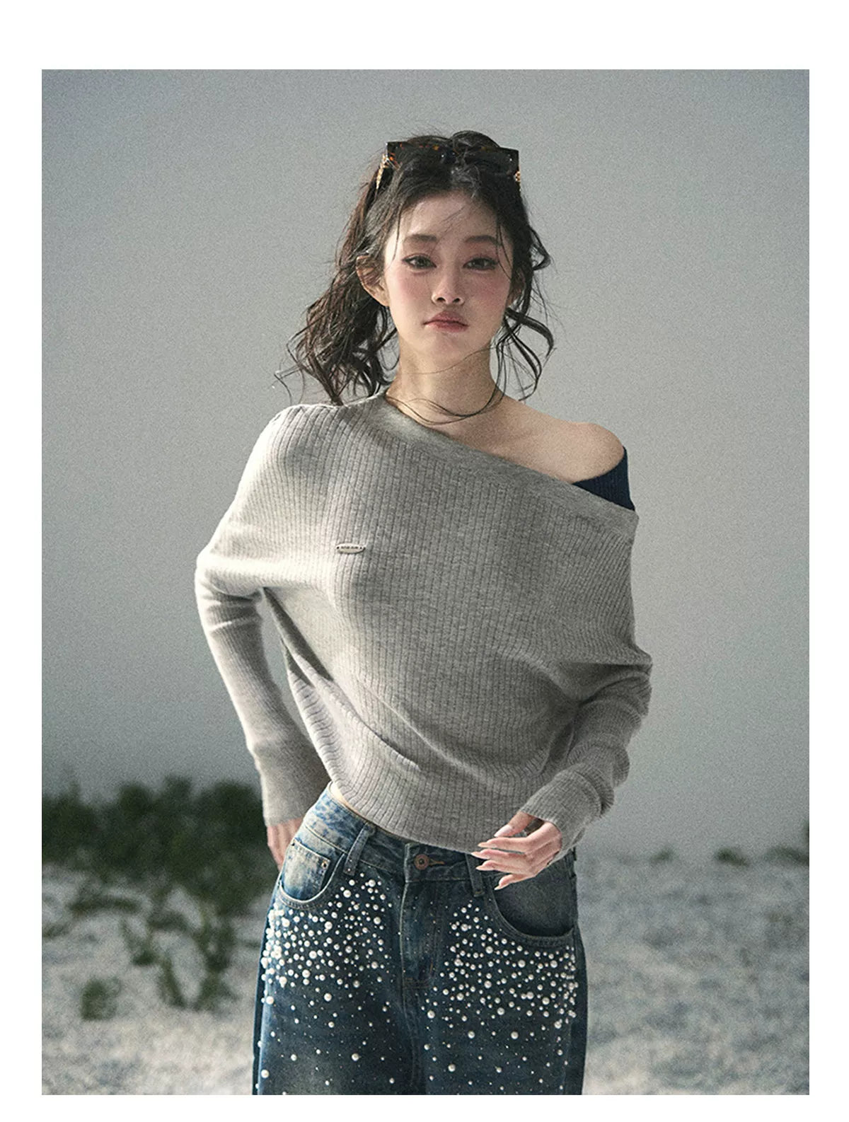 Ash Memories Off-Shoulder Knit Top