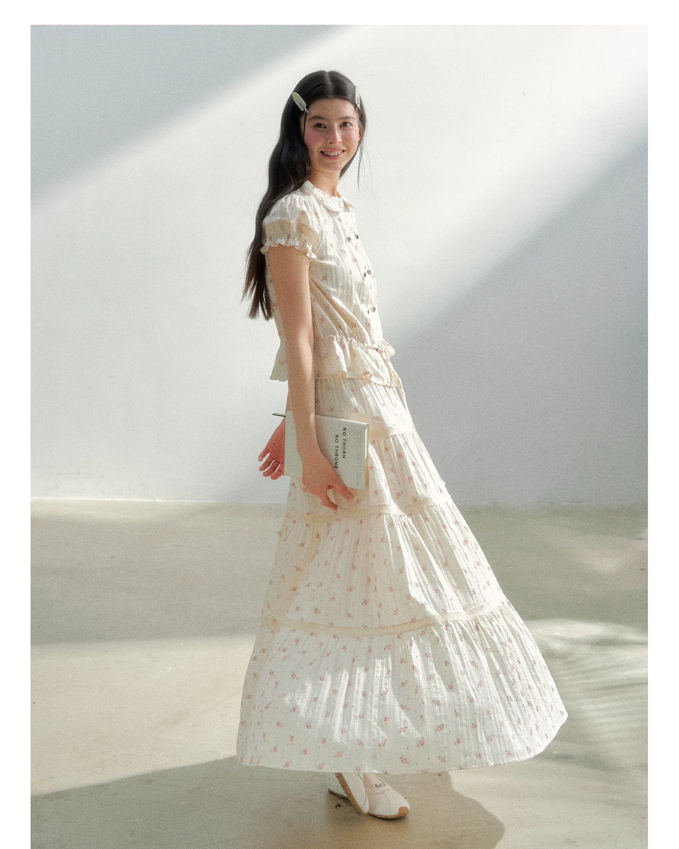 Vintage Plaid Floral Girl Two-Piece Set