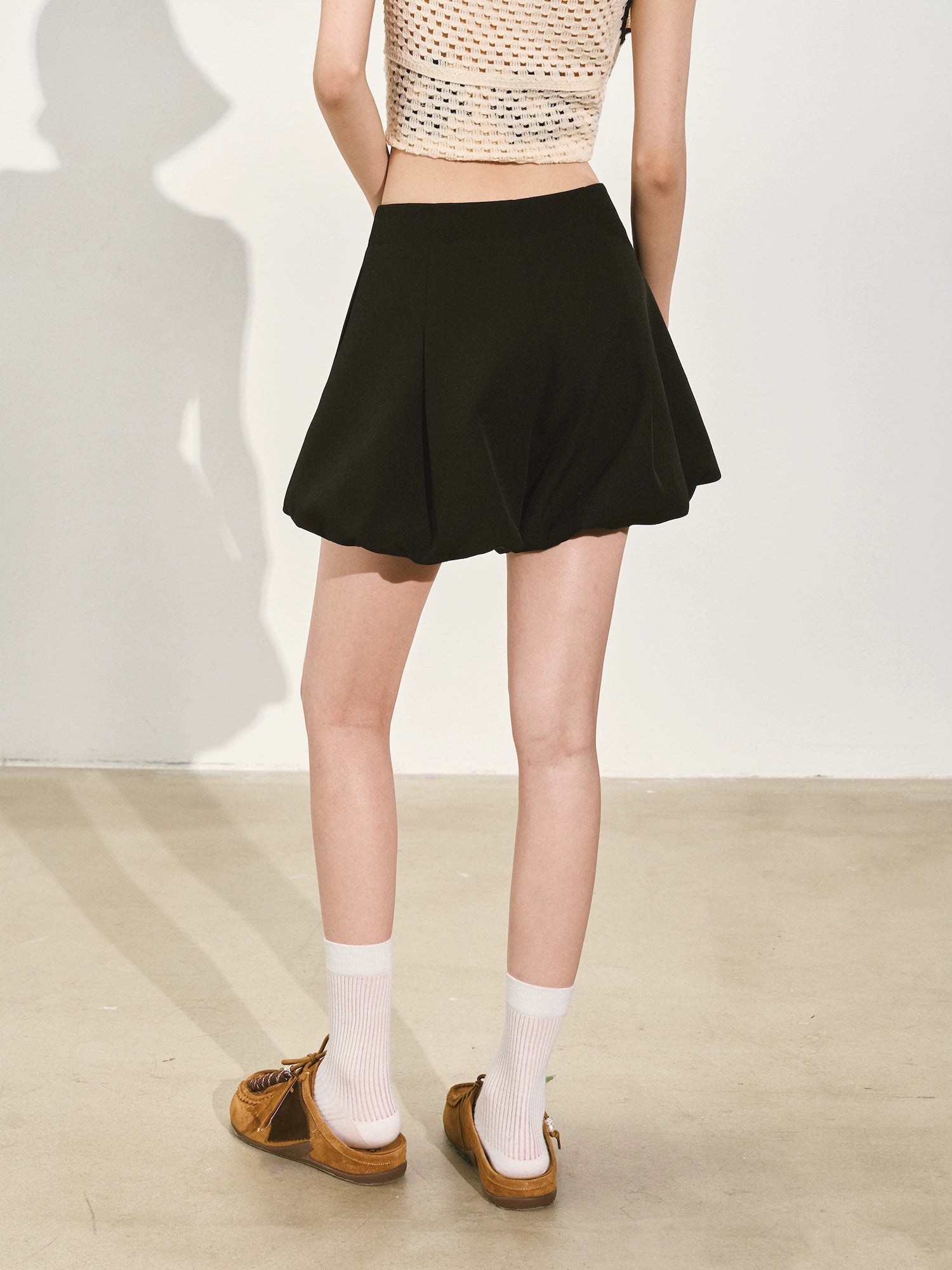 A-line Puff Wide-leg Shorts - CHINASQUAD