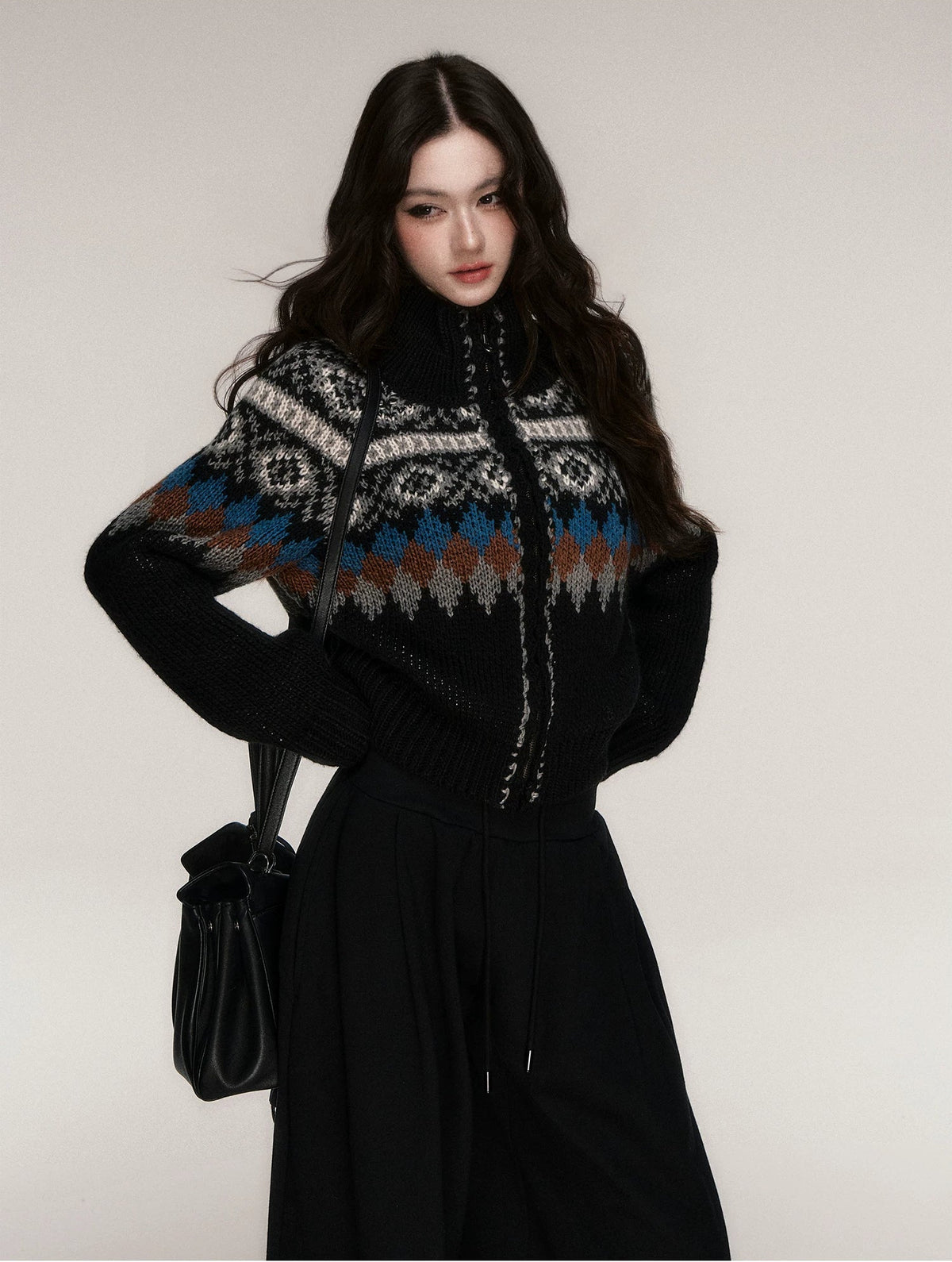 كارديغان بسحّاب من الجاكار السميك