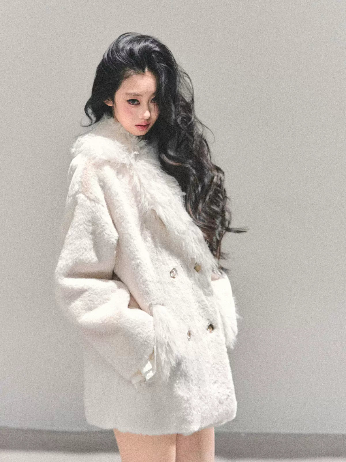Shearling-Style Faux Fur Winter Coat