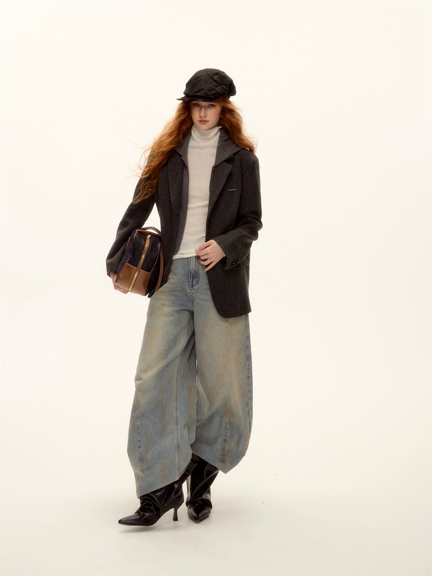 Wool Blend Turtleneck Slim-Fit Knit T-Shirt