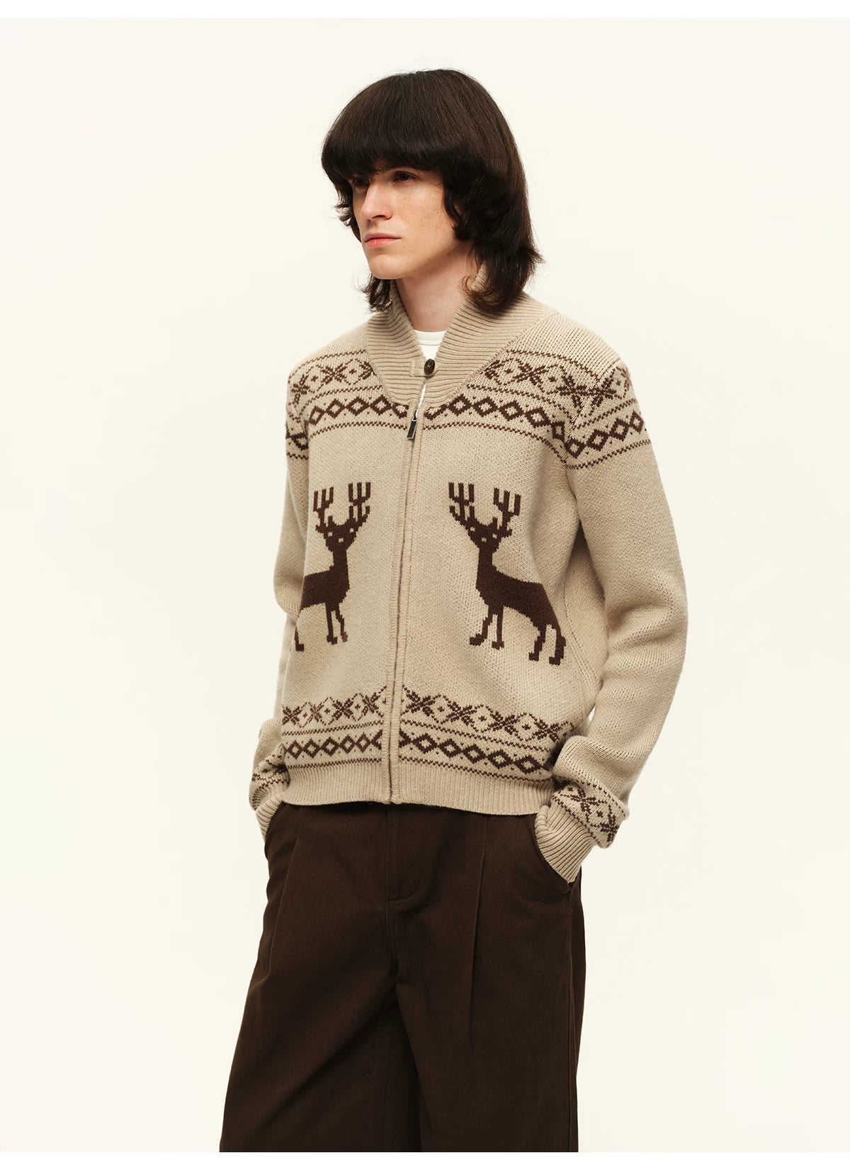 Vintage Fair Isle Wool Knit Cardigan