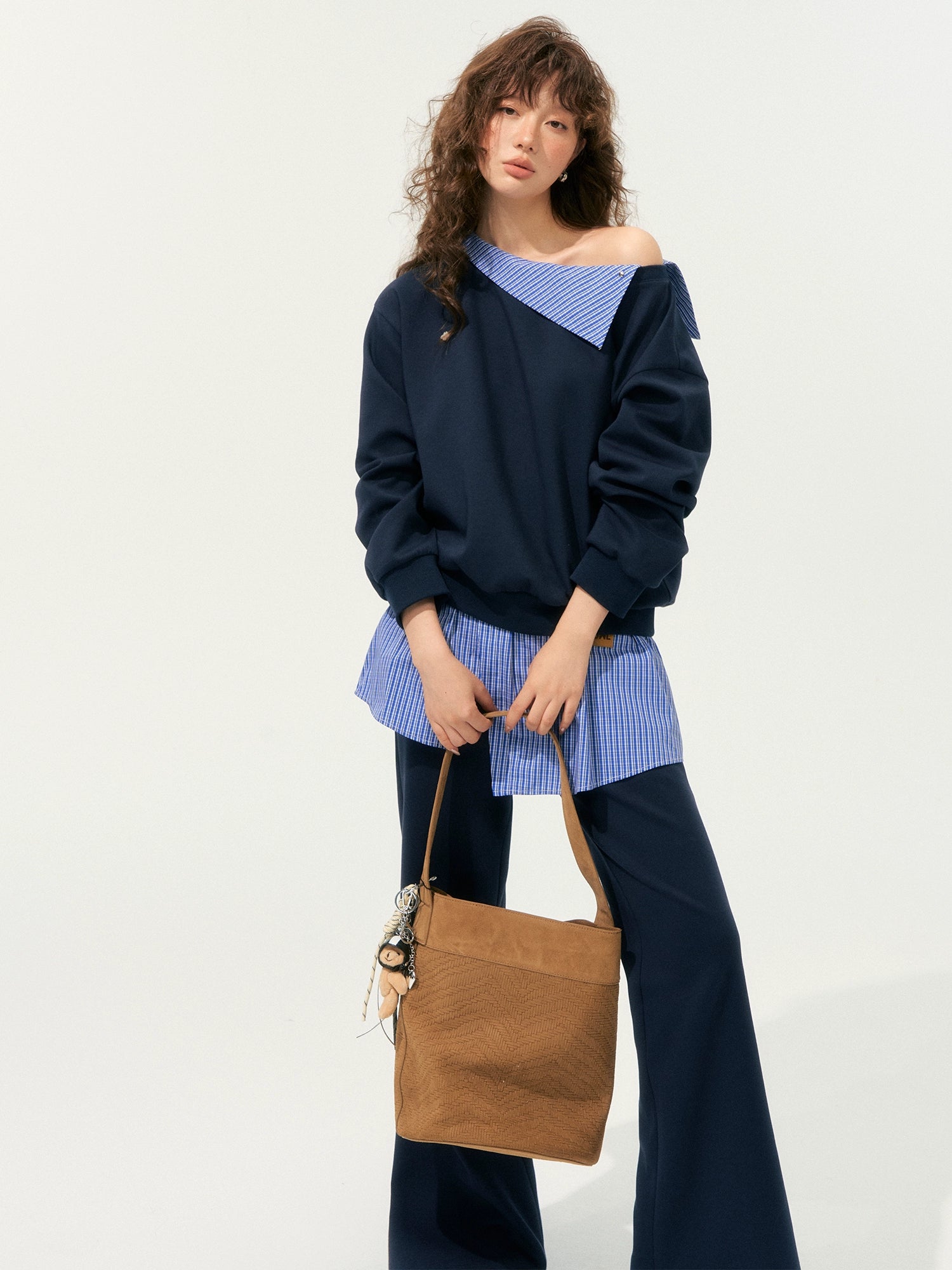 Detachable Spliced Collar Sweatshirt - CHINASQUAD