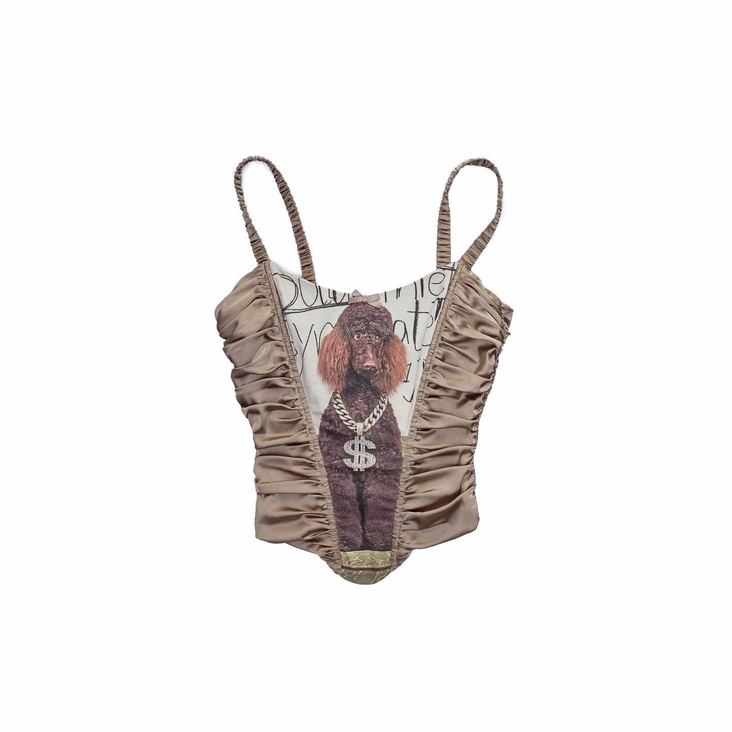 Satin-Panel Corset-Style Cropped Camisole