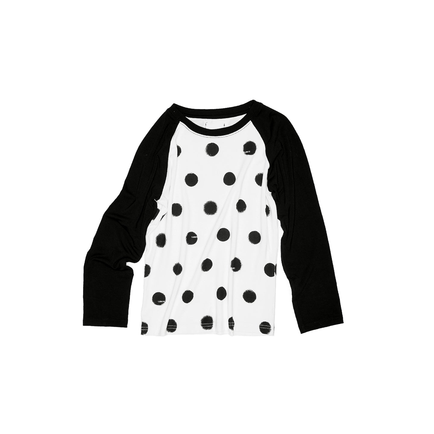 Color-Block Patchwork Polka Dot Print Raglan T-shirt