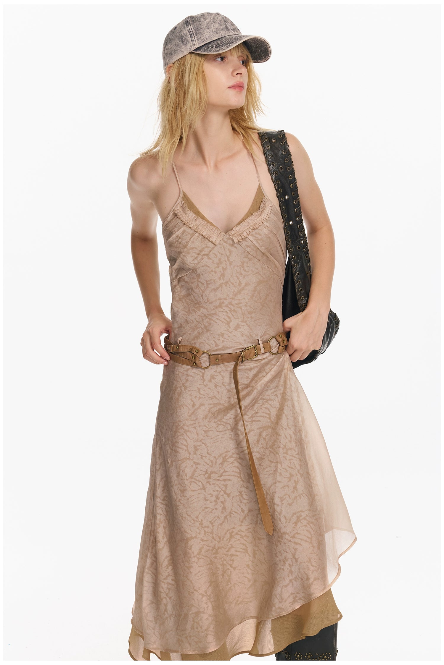 Vintage Layered Halter Dress - CHINASQUAD