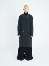 Dark Green & Gray Multi-Collar Woolen Coat - CHINASQUAD