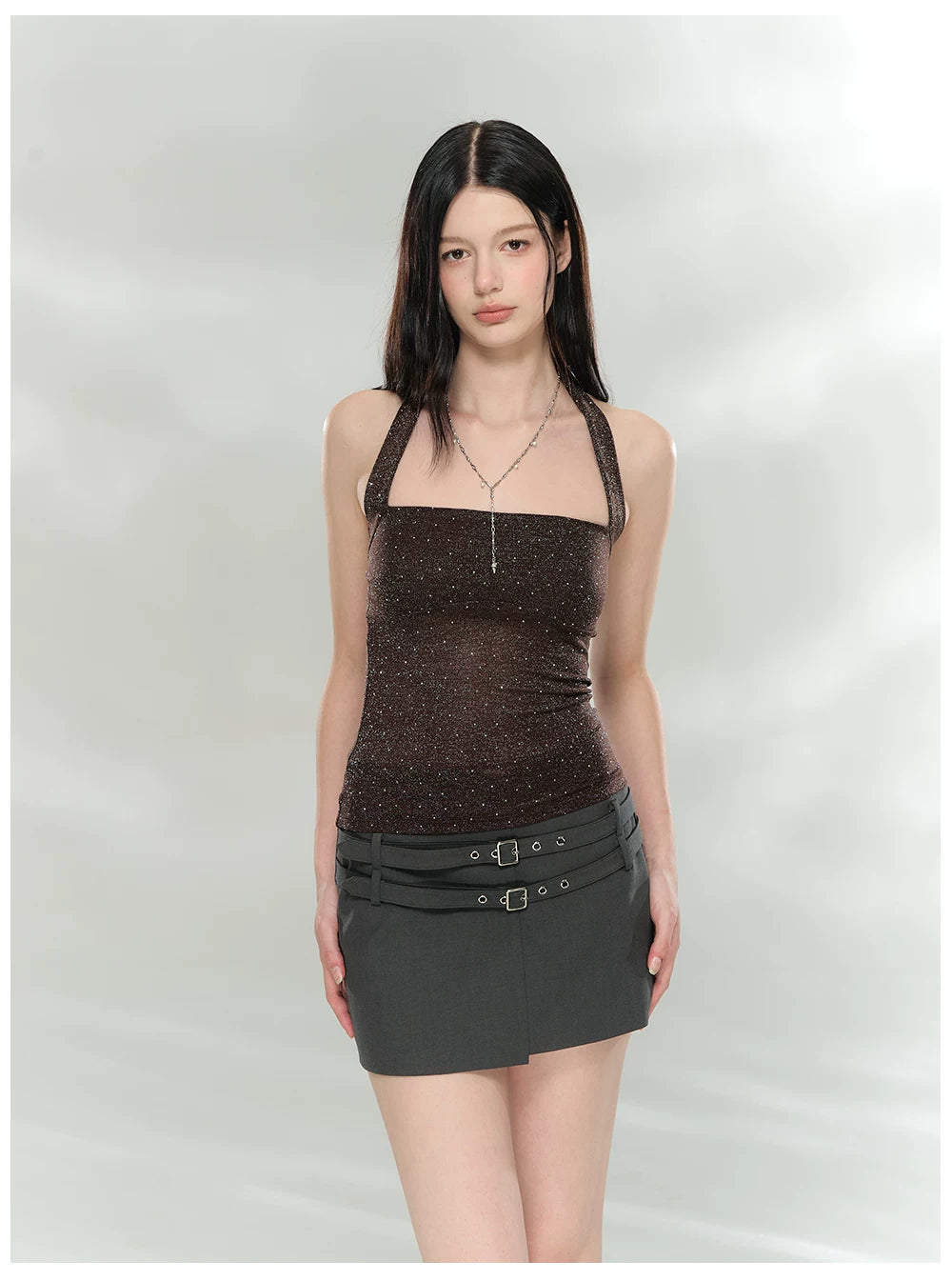 Asymmetric Tailored Mini Skirt