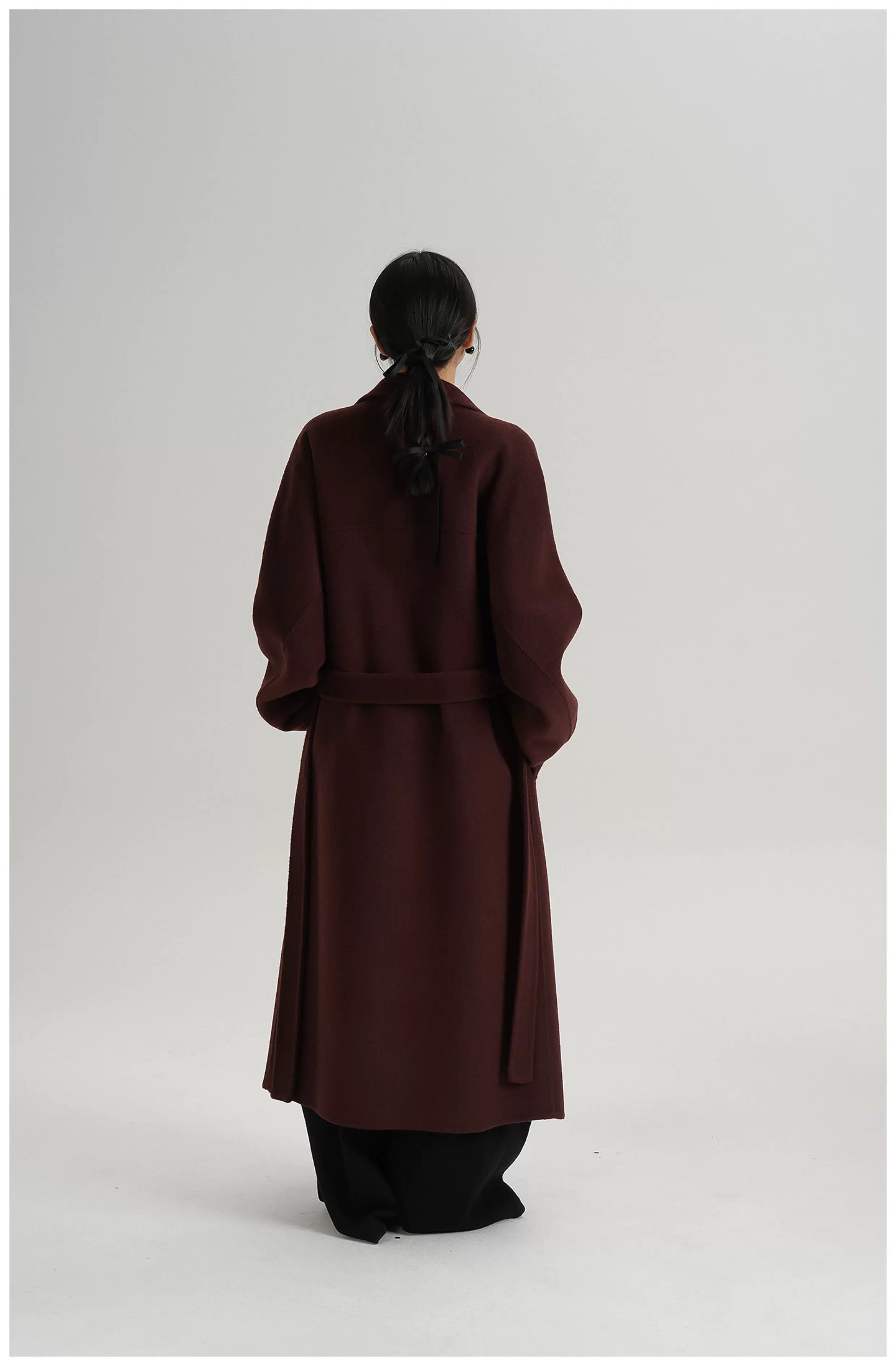 Tie-Belt Long Wool Coat