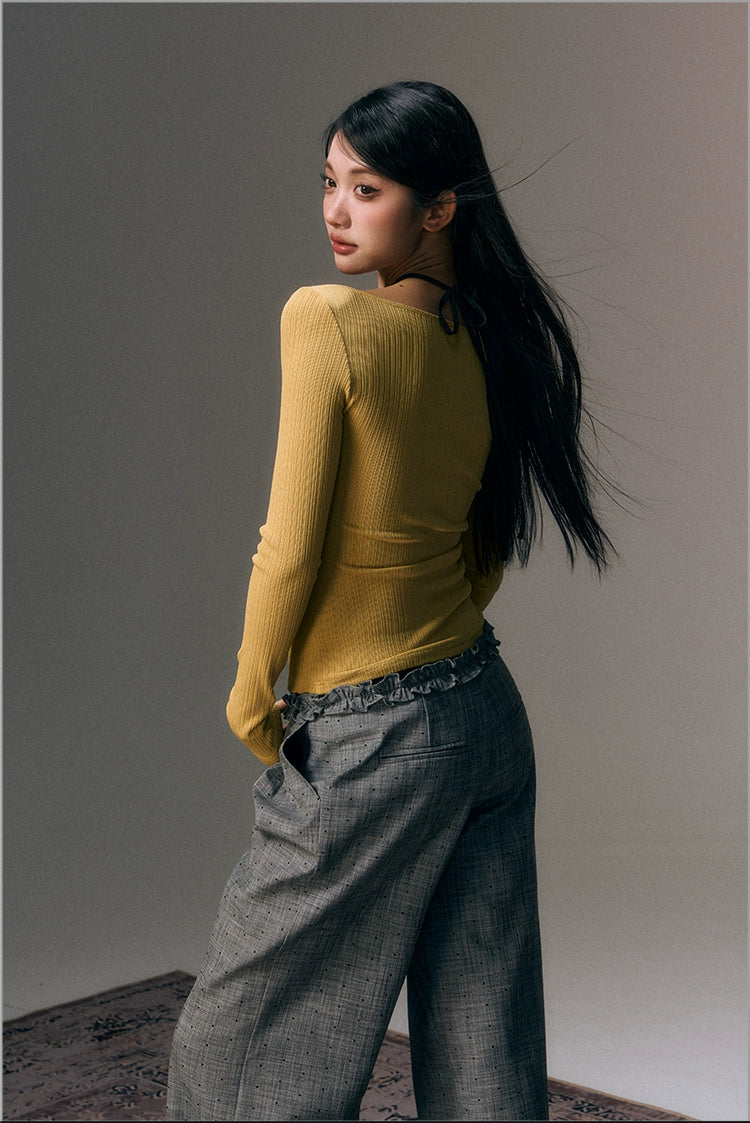 Lace Patchwork Halter Blouse - CHINASQUAD