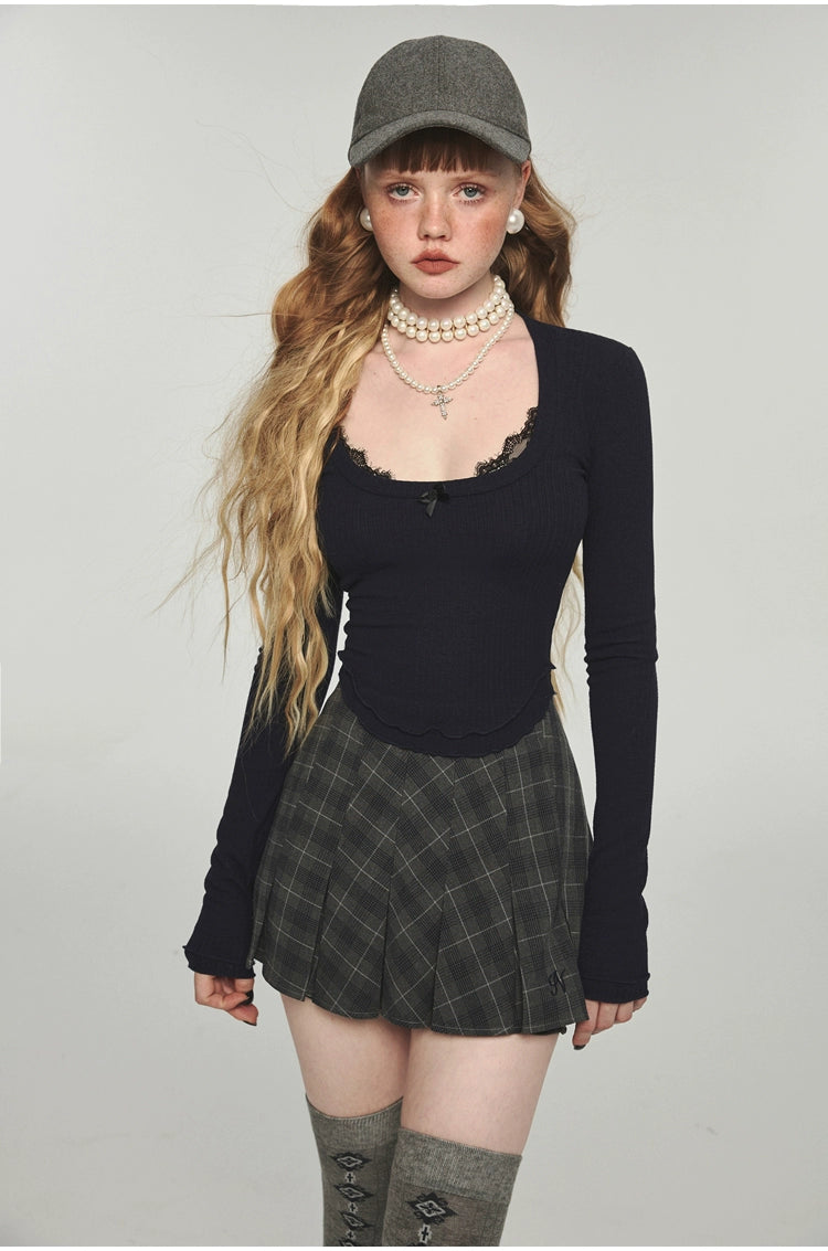 High-waisted Ruffled Pleated A-line Mini Skirt - CHINASQUAD