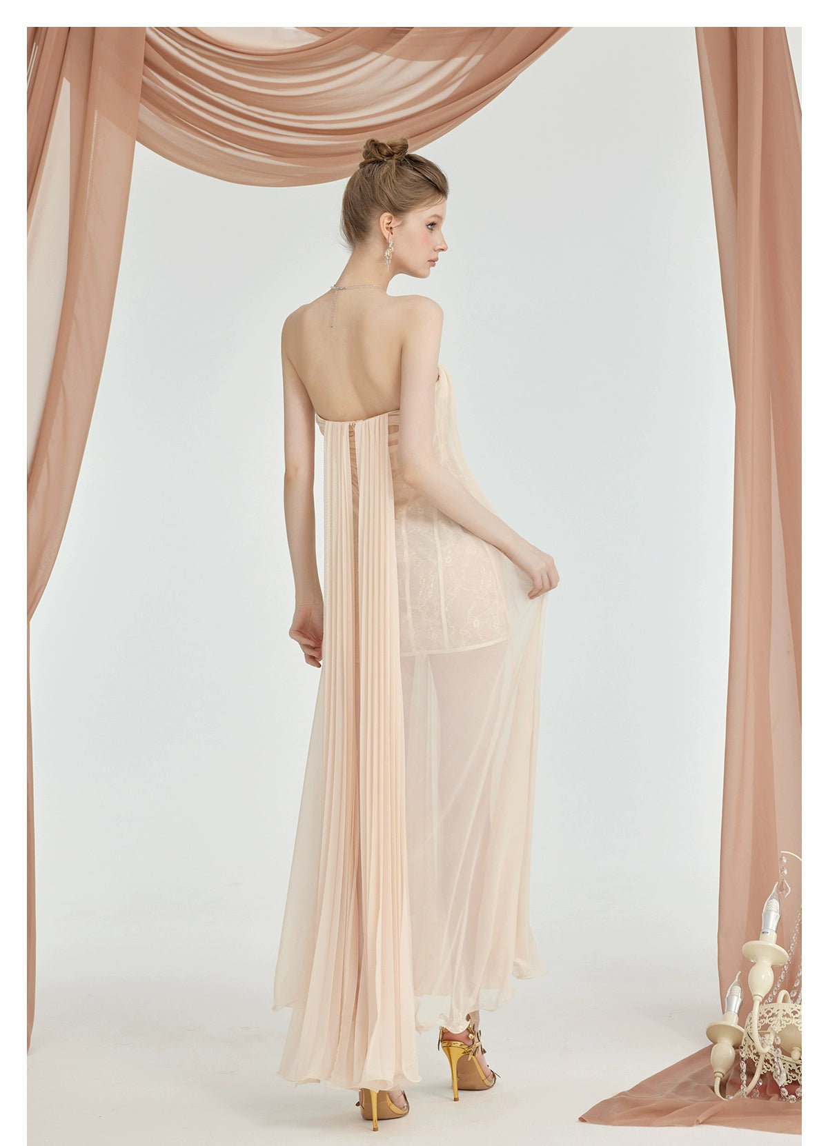 Thea Strapless Mesh Backless Dress - CHINASQUAD