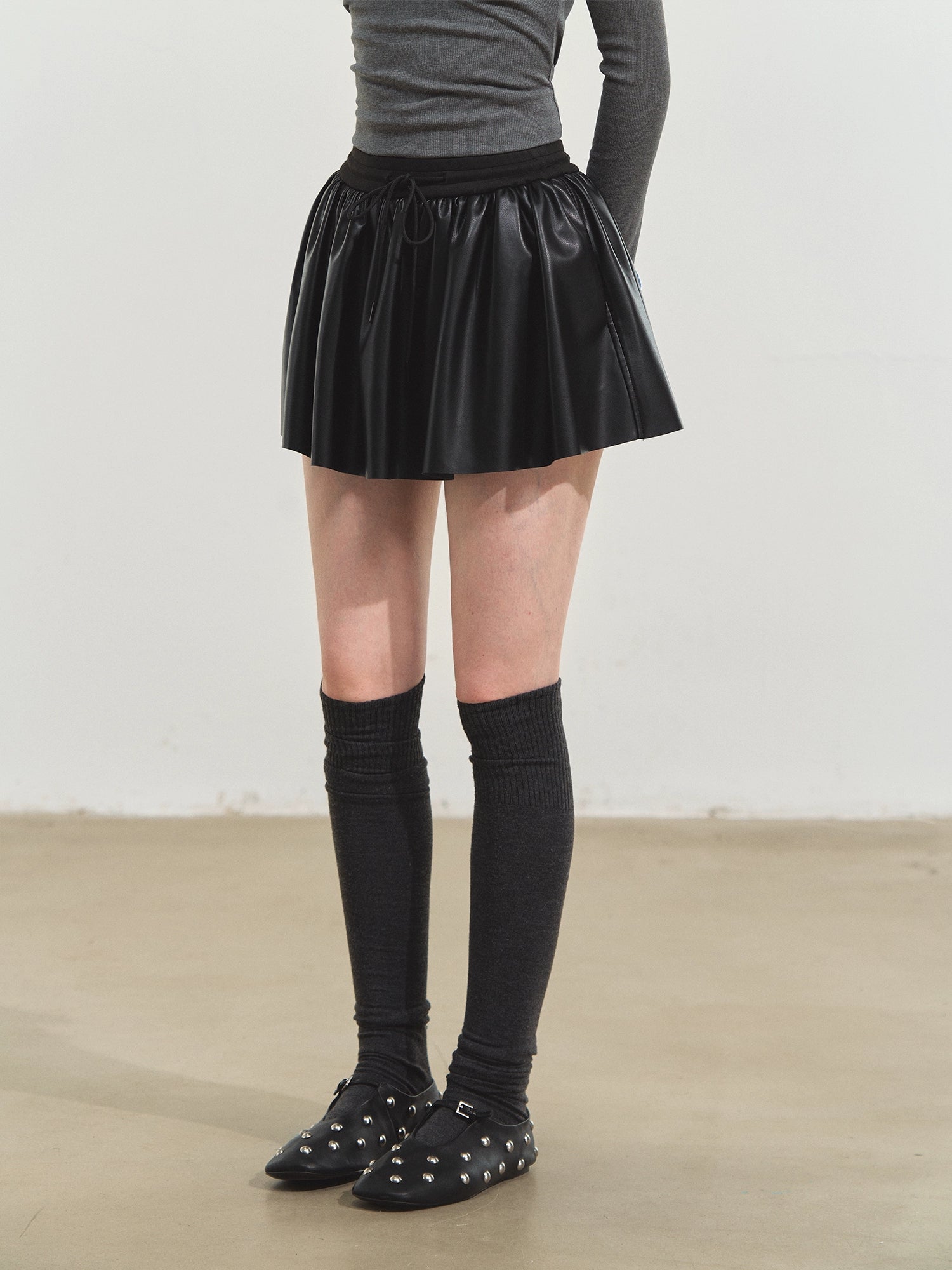 Puff PU Skirt