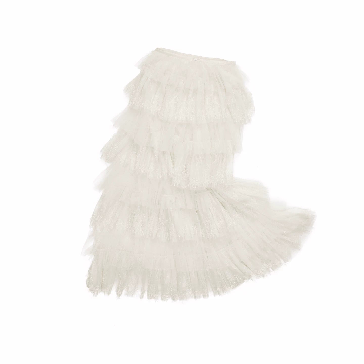 French Lace Layered Tulle Midi Skirt