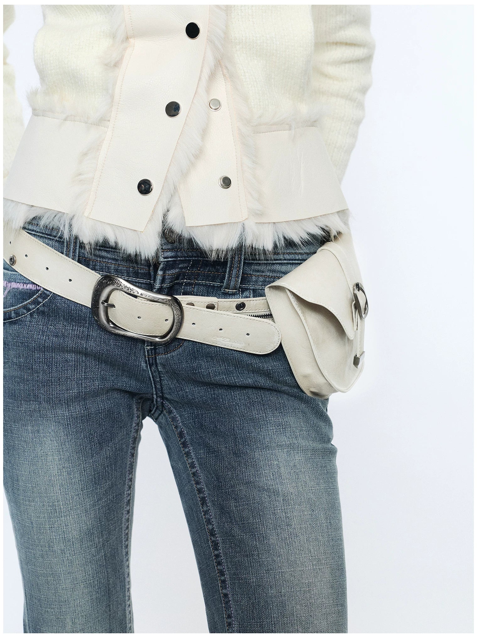 Vintage Detachable Buckle Zip Waist Bag Belt