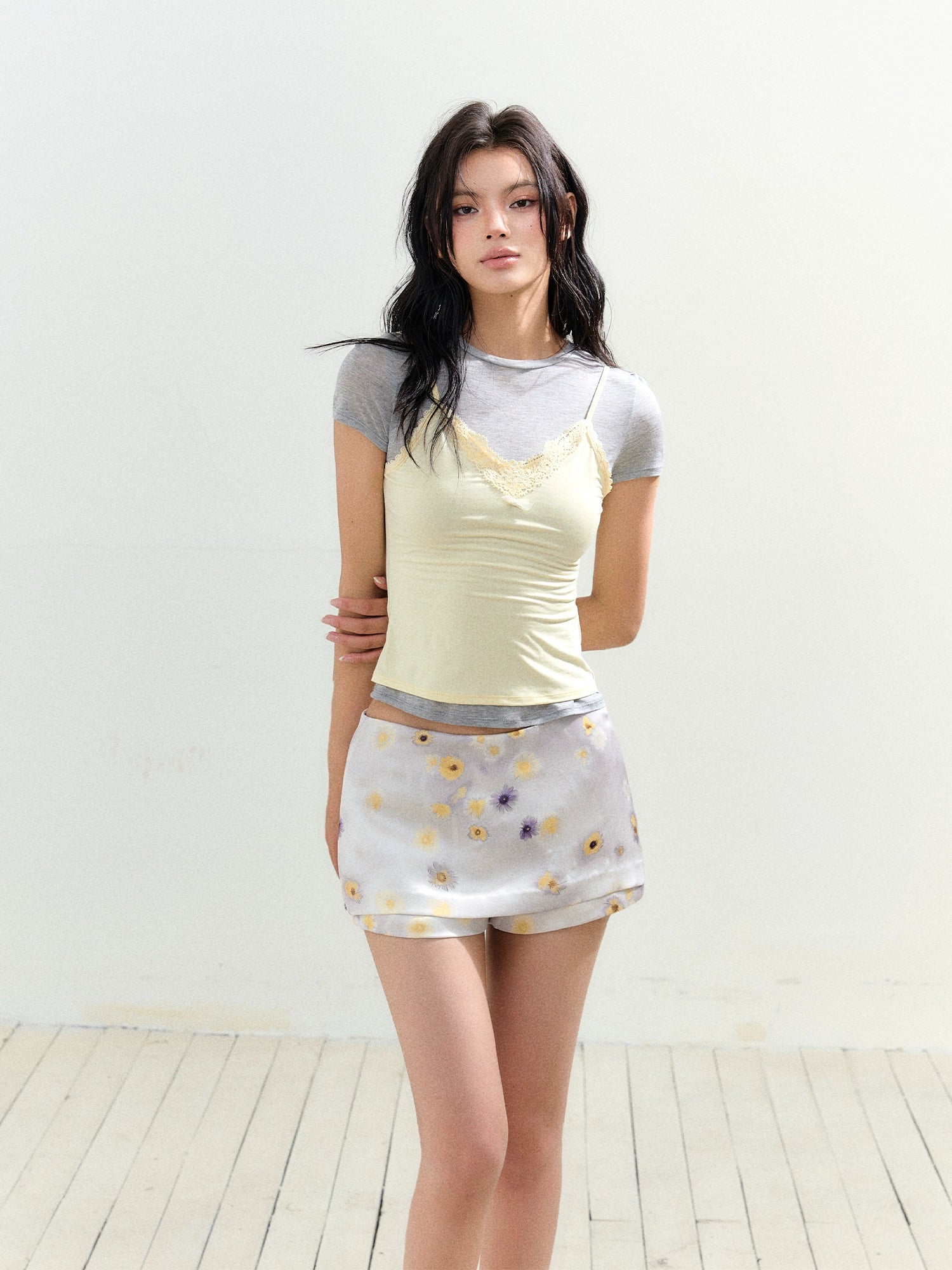 Printed Fake Two-Piece Pencil Skirt Pants - CHINASQUAD
