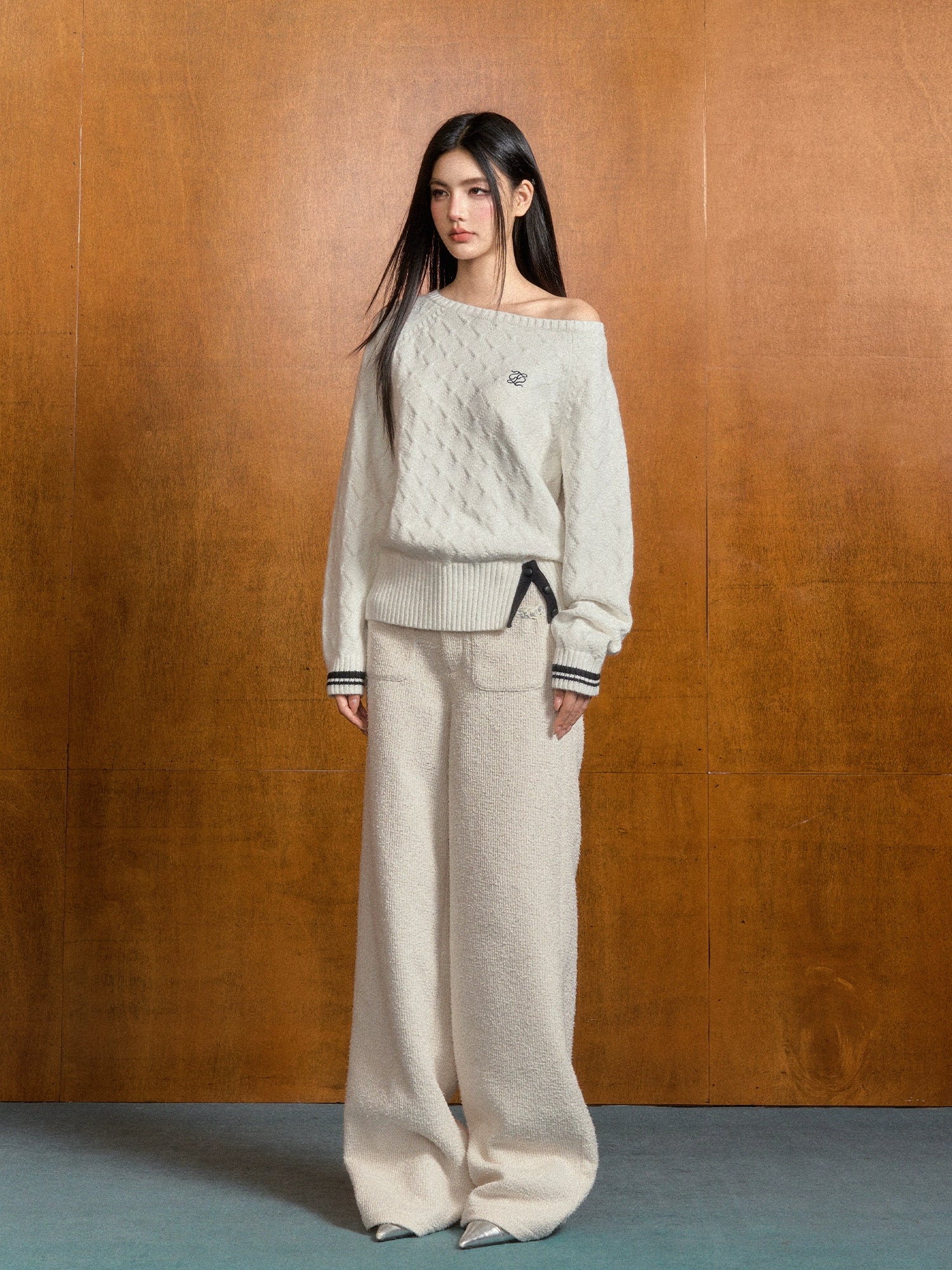 Tweed High-Waist Casual Pants - CHINASQUAD