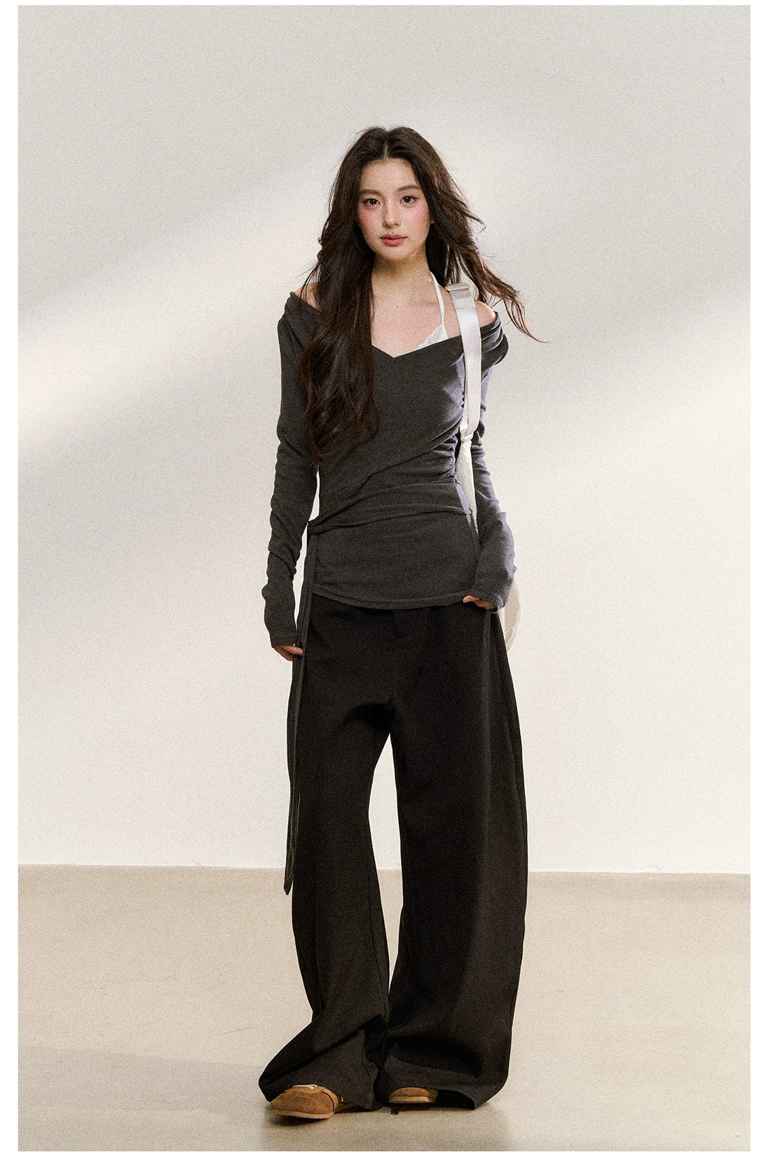 Cross Off-Shoulder Layered Blouse - CHINASQUAD