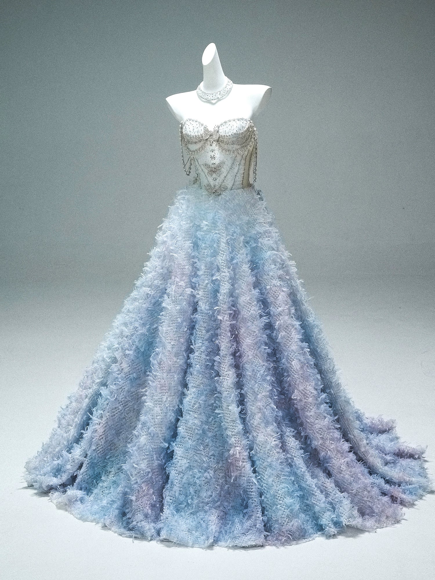 Elegant Light Blue Couture Gown