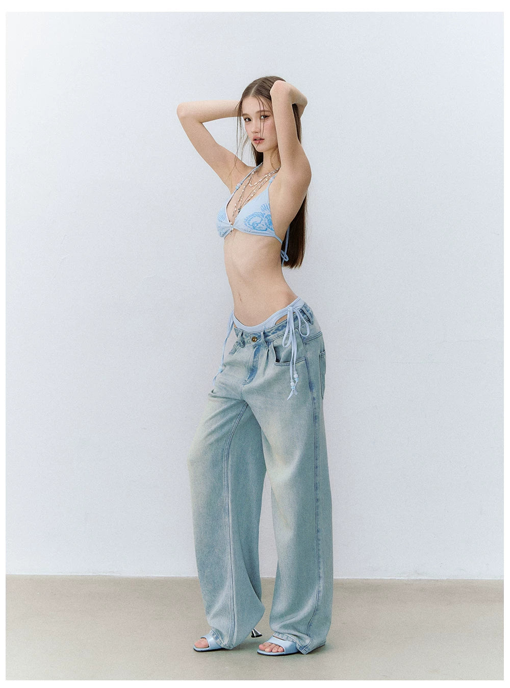 Vintage Washed Lyocell Straight-Leg Jeans