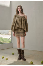 Cotton Embroidered Lace Slip Dress - CHINASQUAD