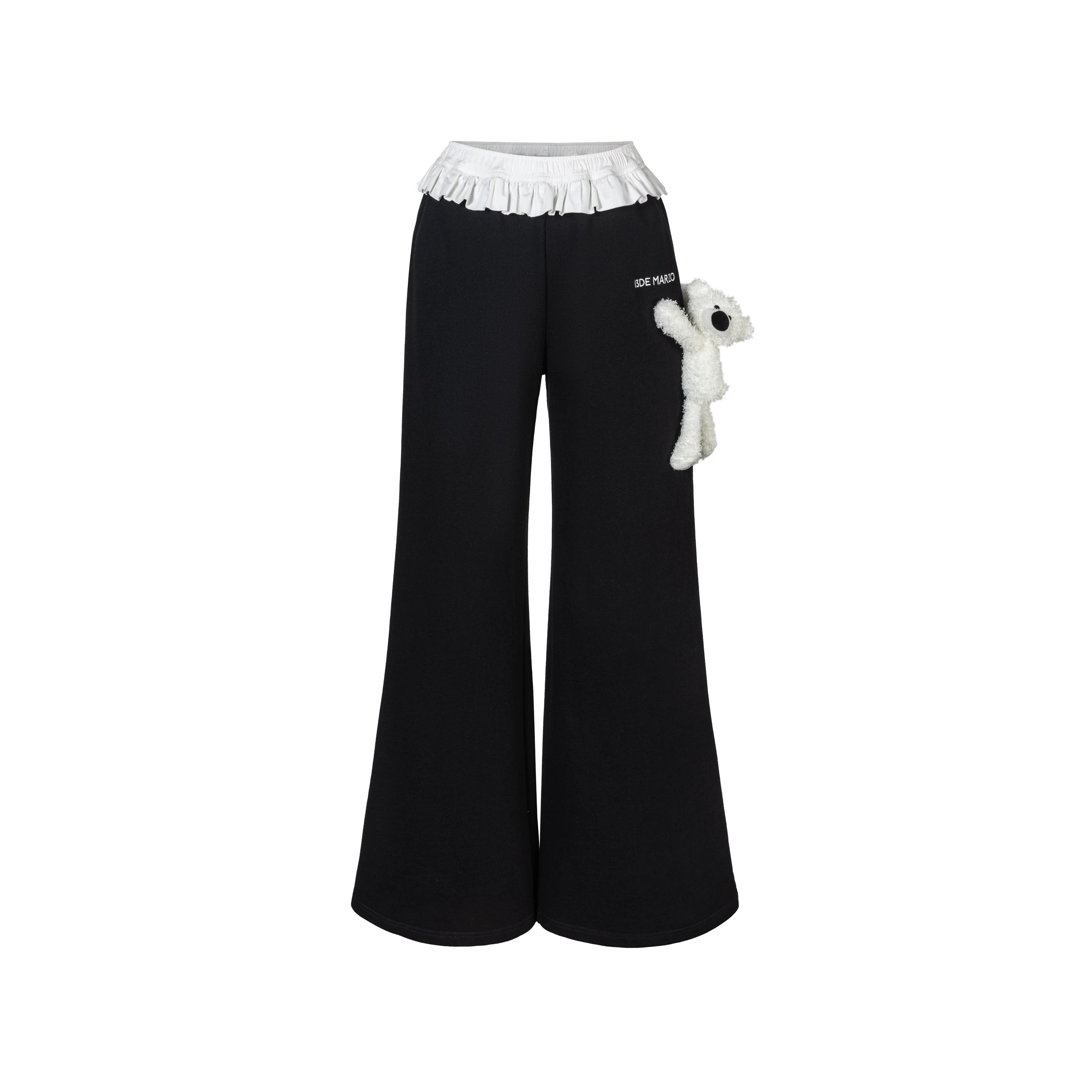 Lace-Waist Straight-Leg Lounge Pants