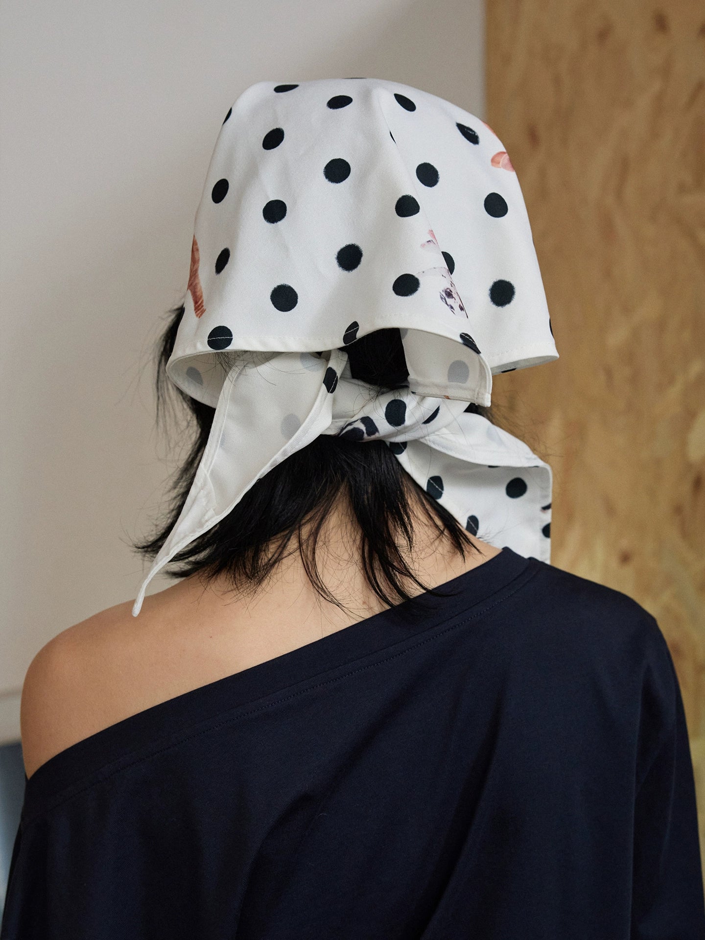 Polka Dot Pet Print Headscarf Baseball Cap