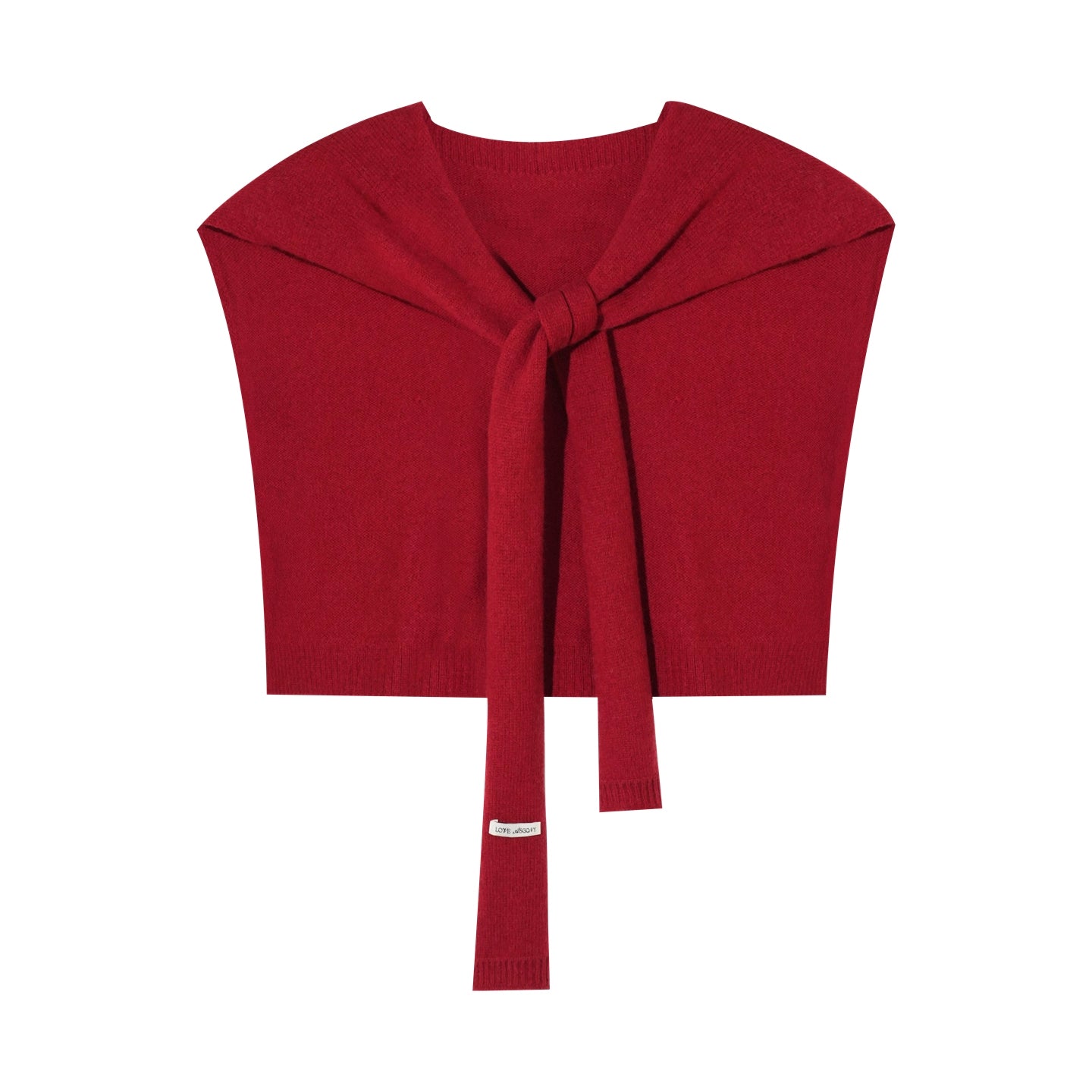 Solid Knit Tie-Front Shoulder Shawl - CHINASQUAD