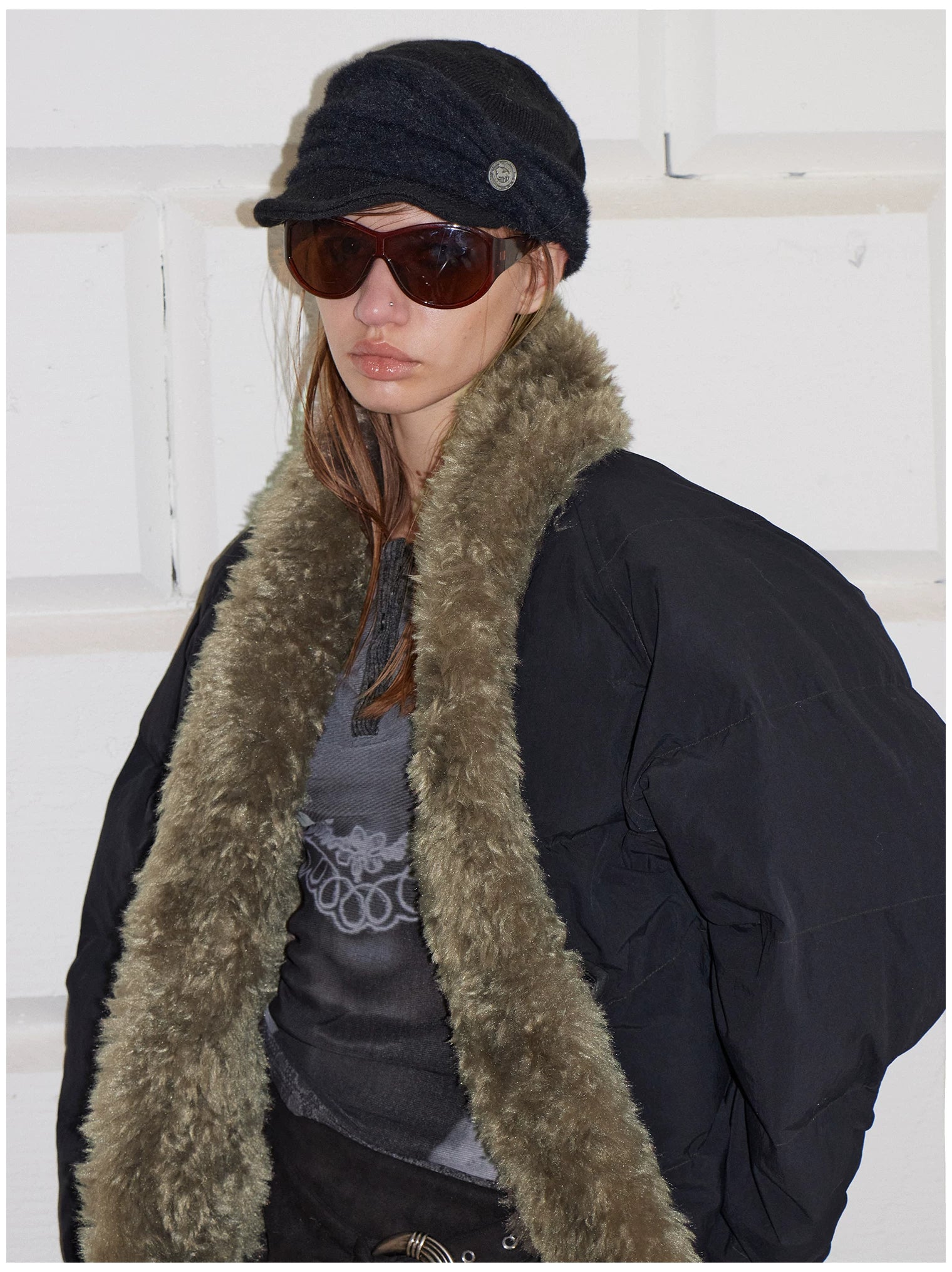 Wool-Blend Ruched Knit Cap