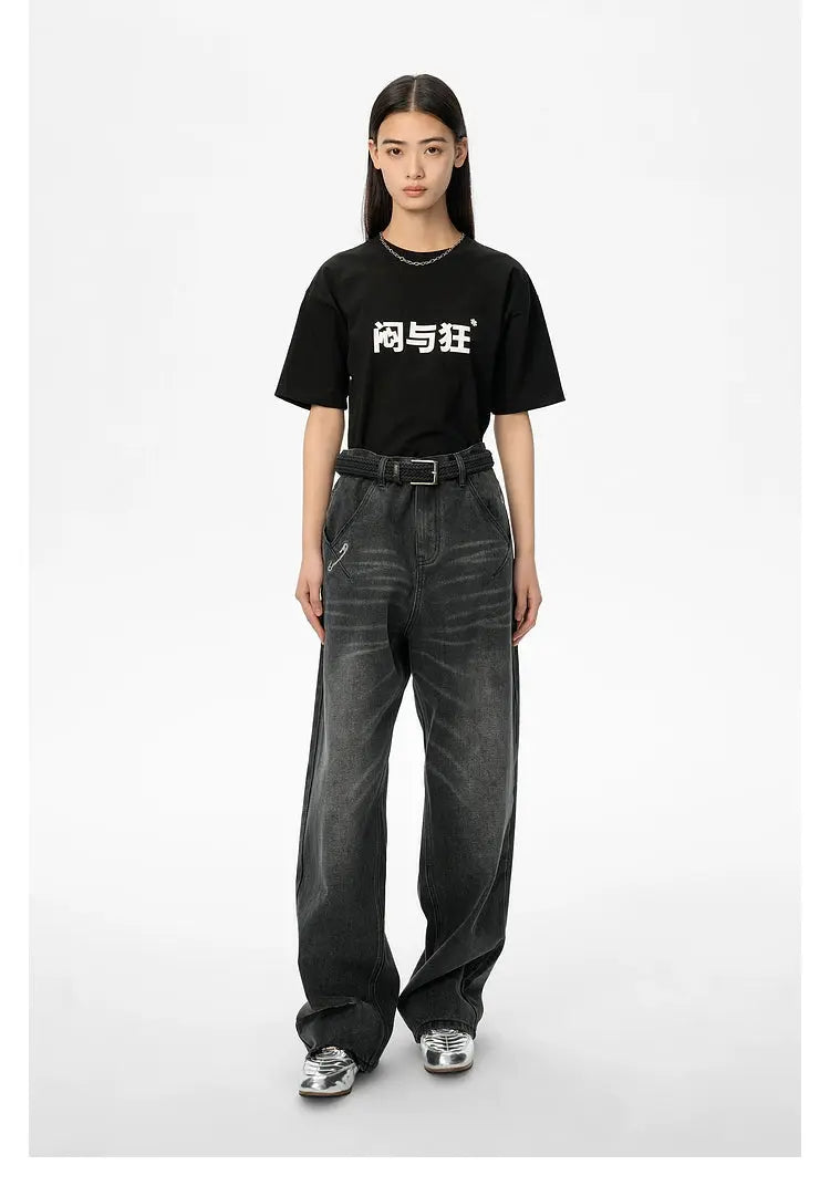 Black Washed Jeans - CHINASQUAD