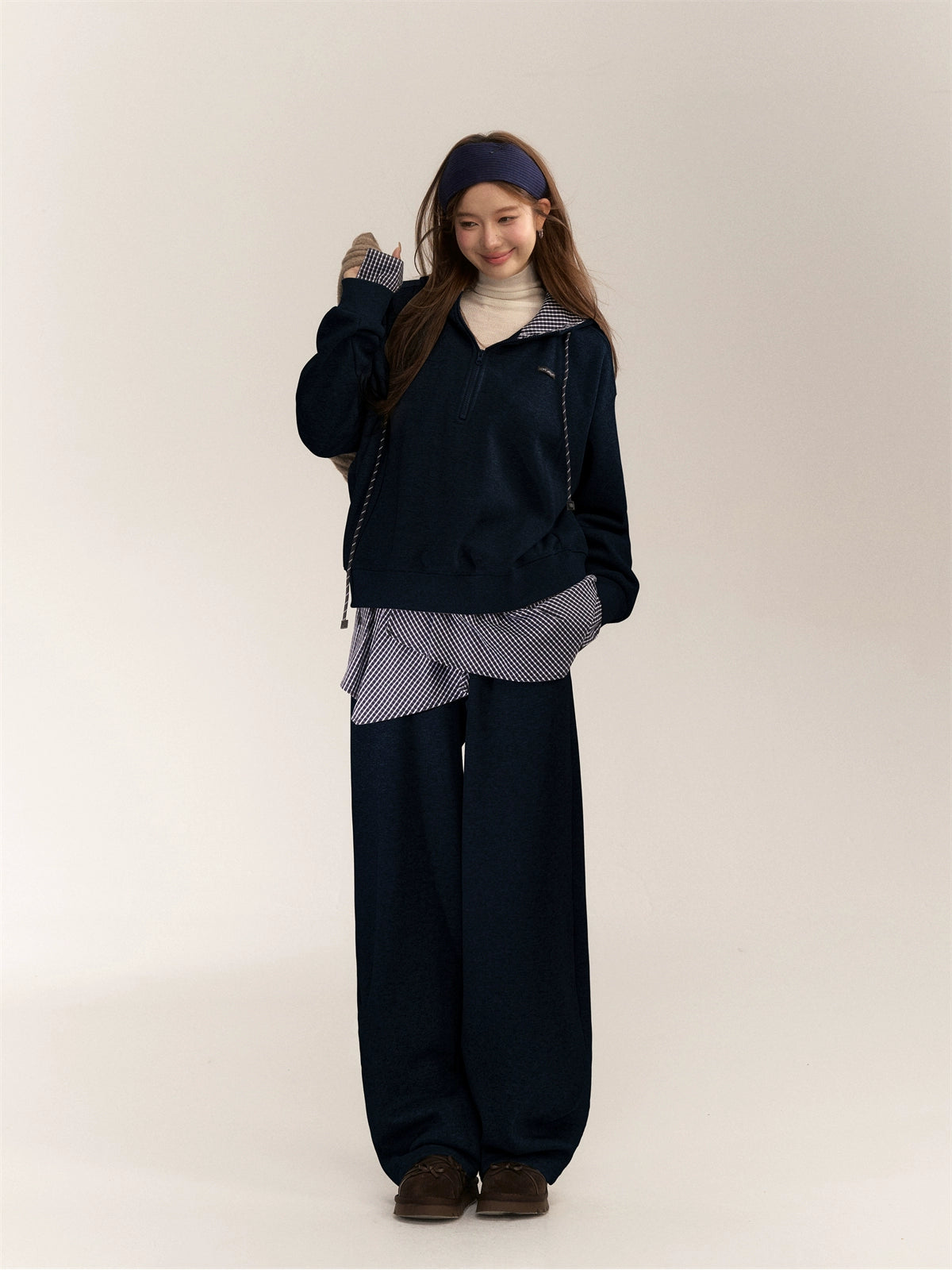 American College Style Plaid Hoodie - CHINASQUAD