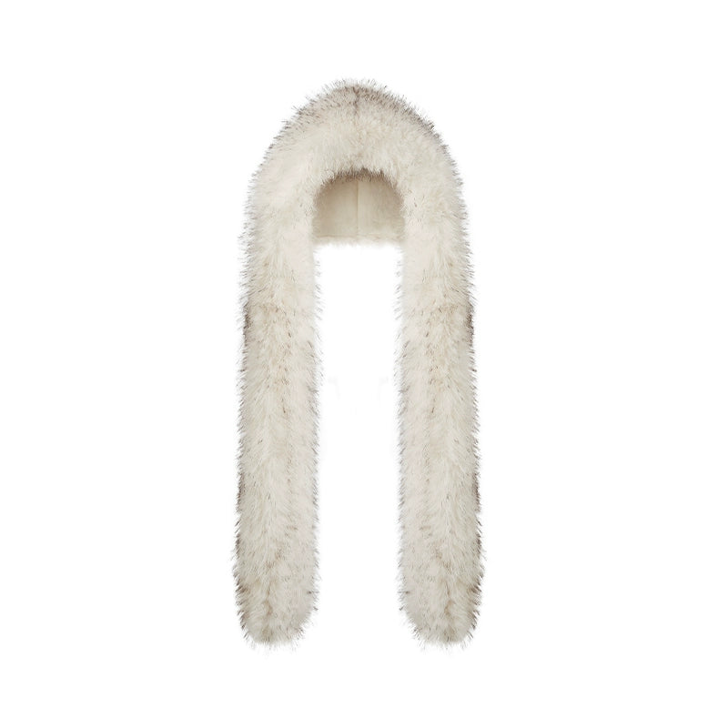 Polar Eco Fox Fur Hooded Scarf Hat