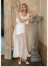 Fille Lace Panel Mesh Mermaid Dress - CHINASQUAD