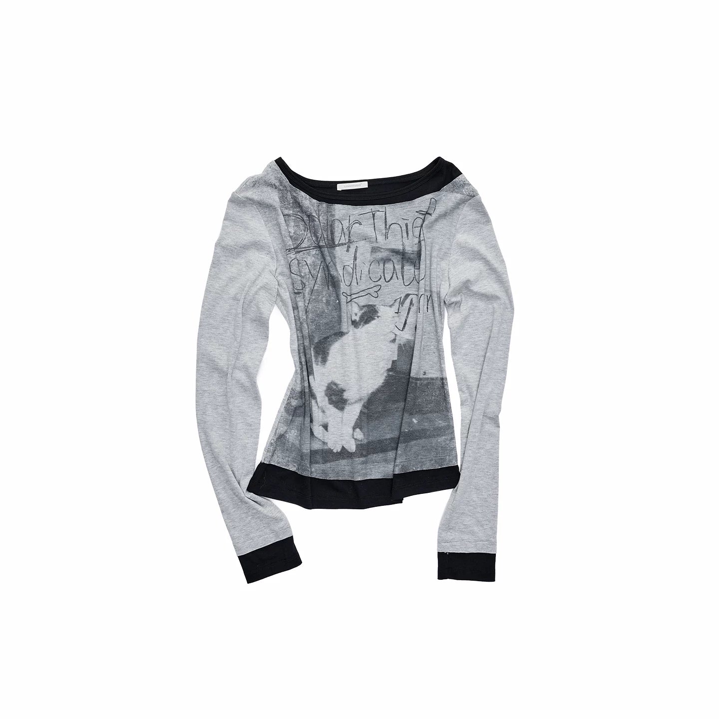 Layered-Effect Graphic Long-Sleeve T-Shirt