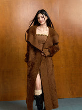 Feather Yarn Long Knit Cardigan & Sweater Set - CHINASQUAD