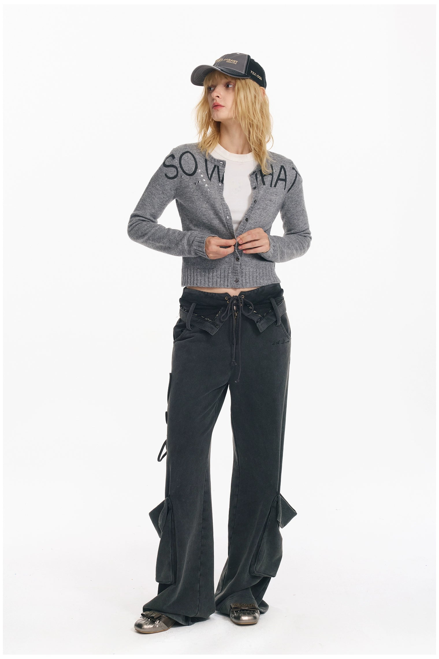 Soft Wool Punk Letter Knit Cardigan