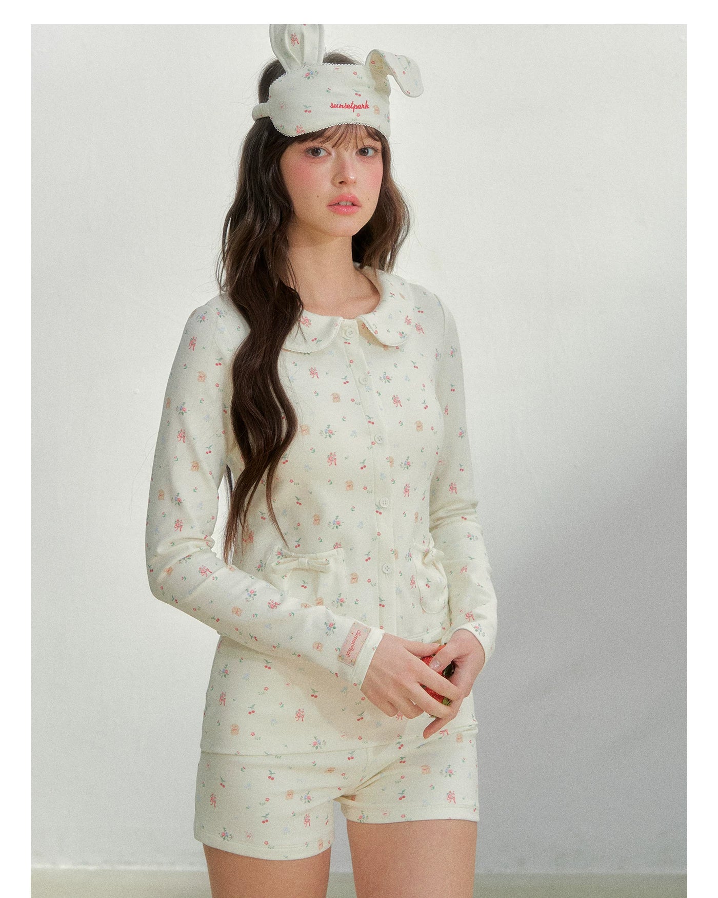 Vintage Hand-Drawn Floral Sleep & Hair Accessory Set