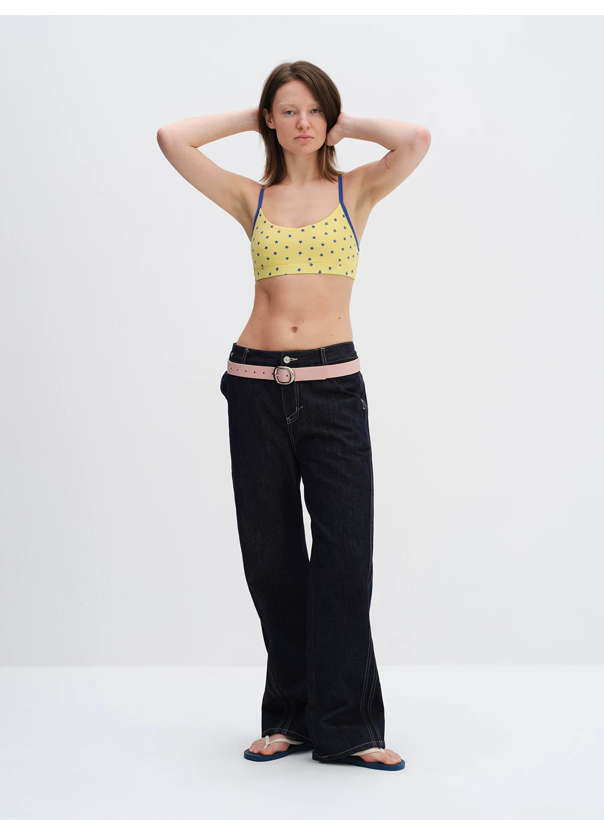 Star Print Racerback Sports Bra