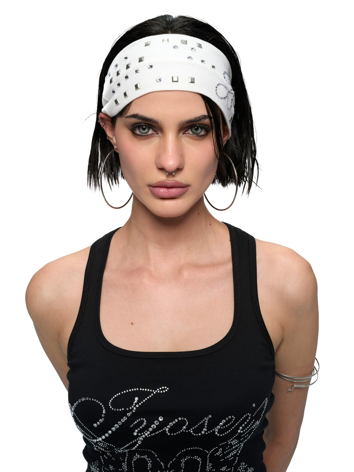 Crystal-Stud Logo Stretch Headband