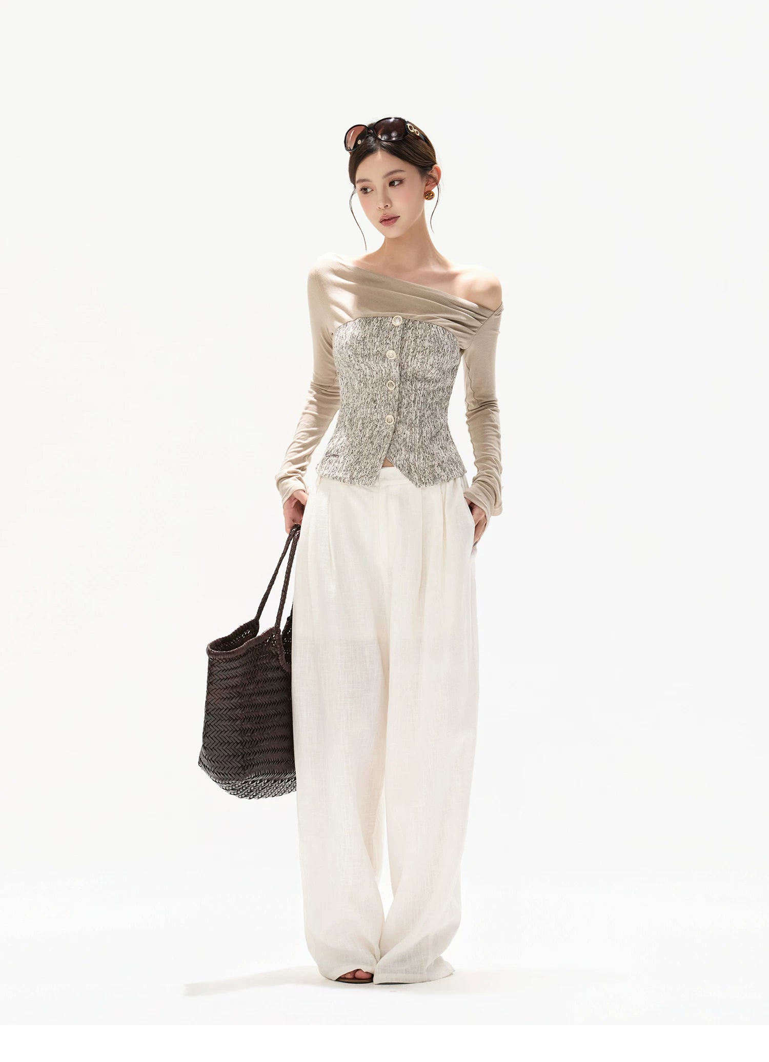 Knit Off-Shoulder Top & A-Line Mini Skirt Set