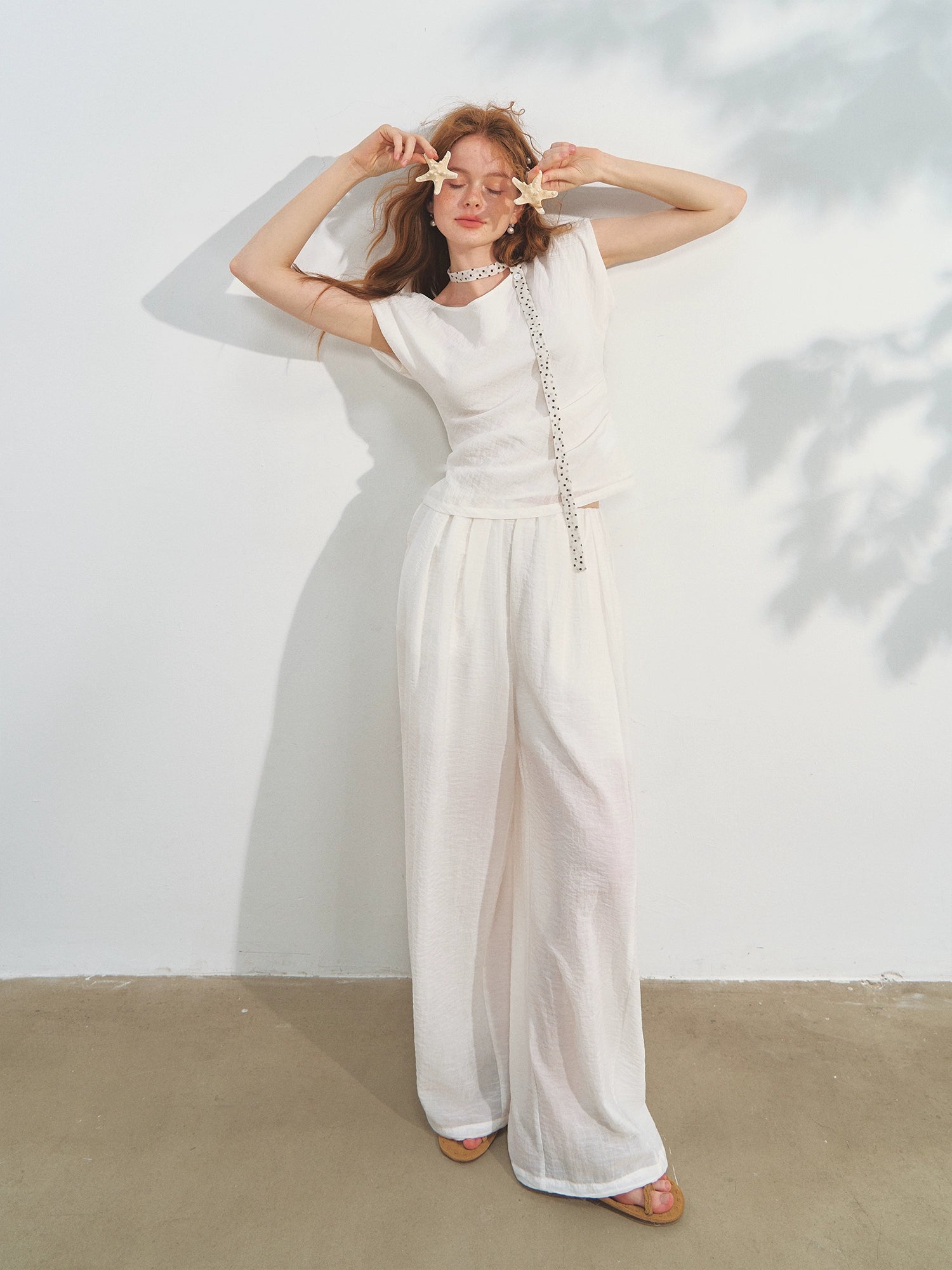 Draped Lazy Asymmetric Shoulder Convertible Top Set - CHINASQUAD