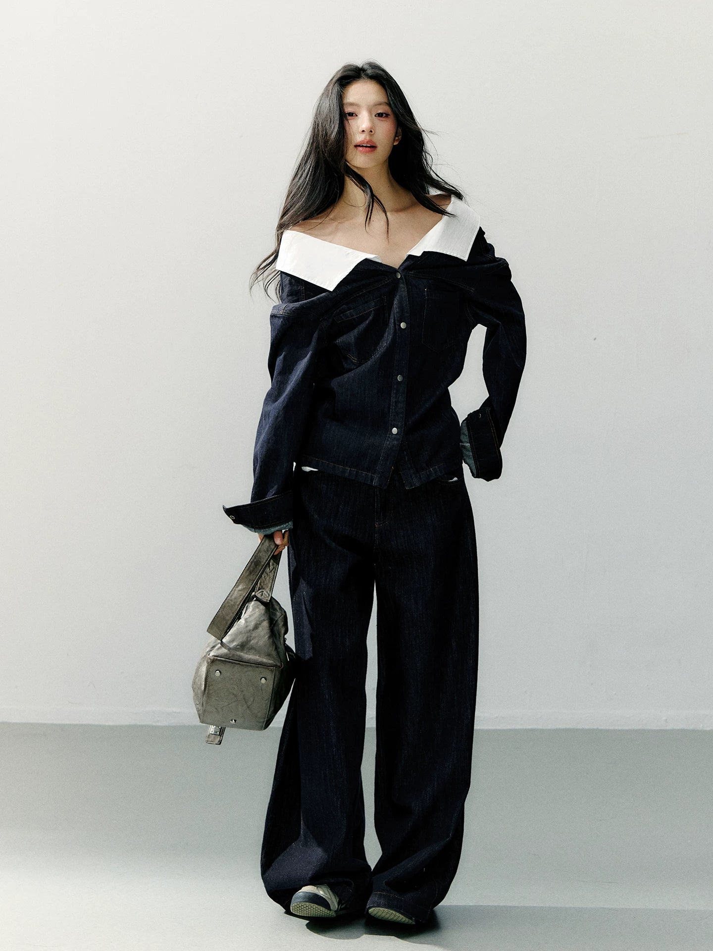 Vintage Wide-Leg Denim Trousers