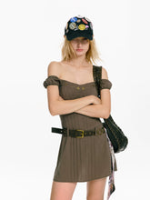 Draped Off-Shoulder Mini Dress - CHINASQUAD