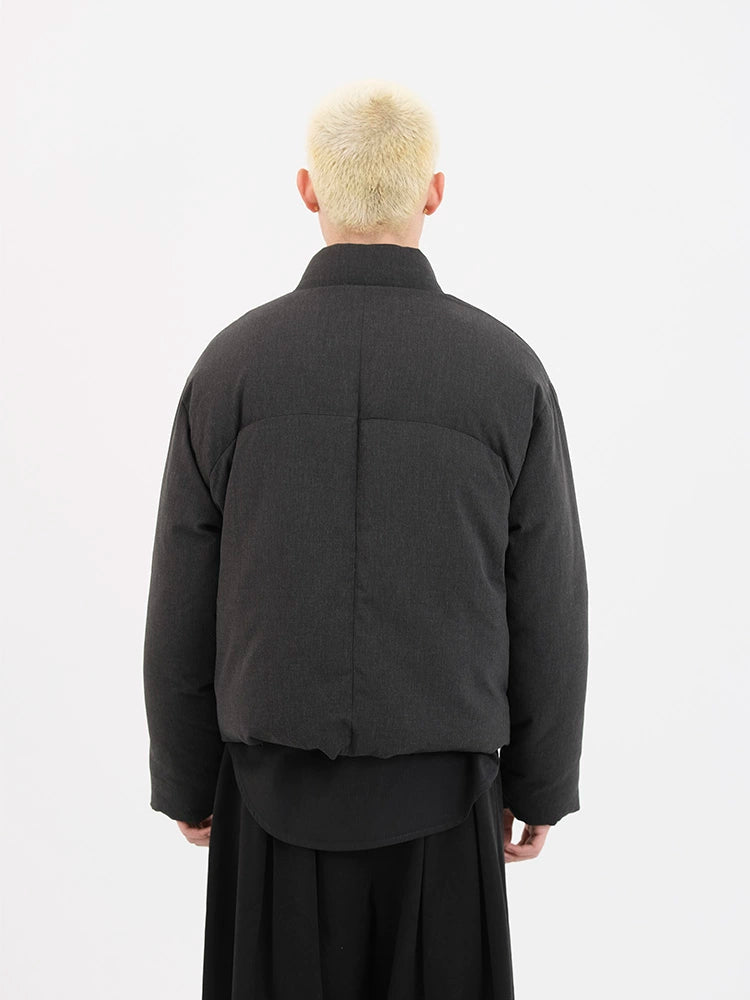 Deep Gray Multi-Collar Down Jacket - CHINASQUAD